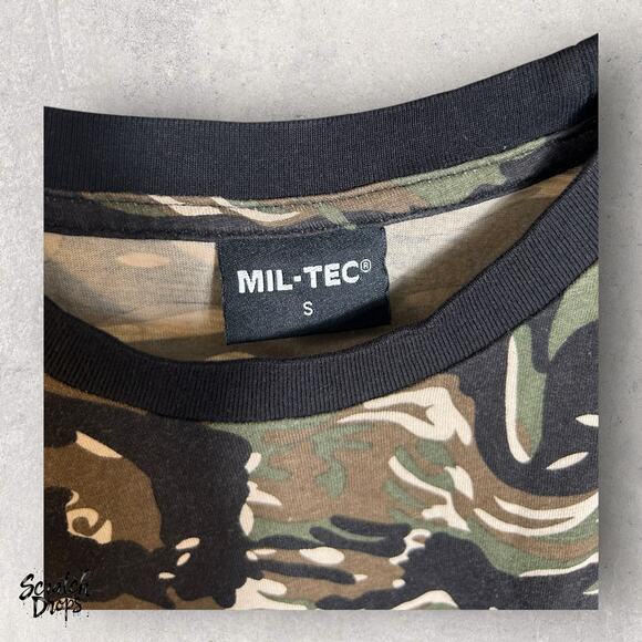 Vintage Mil-Tec Small Camouflage T-Shirt 17.5 x 25.5 Army Military Camo Tee Top - Picture 2 of 3